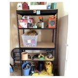 Lawn and garden shelf and contents
