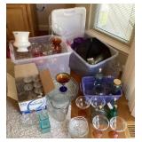 Clean up lot with barware, vases, etc.