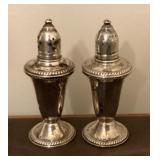 Weighted sterling salt and pepper shakers