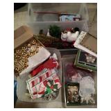 4 totes of Christmas decorations