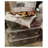 4 totes of Christmas decorations