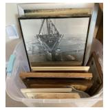 Tote of framed art