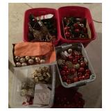 4 totes of Christmas decorations