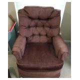 Upholstered swivel rocker