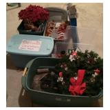 5 totes of holiday decor