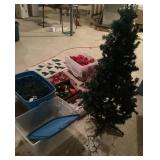 Plastic totes and holiday decor clean up lot