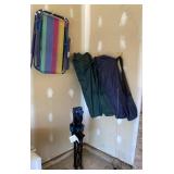 5 bag chairs and 2 folding chairs