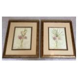 Pair of framed floral prints