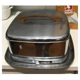 Vintage chrome cake plate with cover