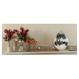 Home decor on mantel
