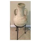 Pottery vase and stand --31" tall