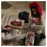 3 totes of Christmas decor