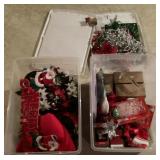 2 totes of Christmas decor