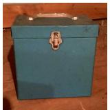 Vintage record case with 45s
