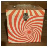 Vintage record case with 45s