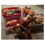 4 totes of fall decor
