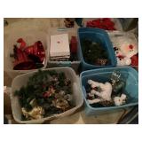 7 totes of Christmas decor