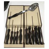 11-piece set of Cutco knives with storage