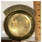 Vintage brass pocket change dish