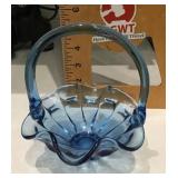 Blue glass basket