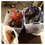 2 totes of Halloween fall decor