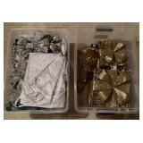 2 totes of Christmas decorations