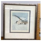 Framed pencil signed print