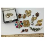 Costume jewelry brooches