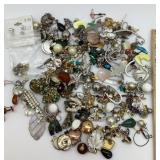 Large group of mostly single earrings for crafts