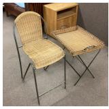 Wicker chair and folding tray