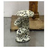 Carved dalmatian jasper mushroom