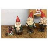 Gnome and bagpiper figures
