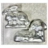 Wilton aluminum rabbit and lamb cake molds