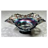 Fenton carnival glass basketweave bowl