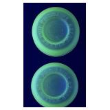 1930s uranium glass Frigidaire milk bottle covers