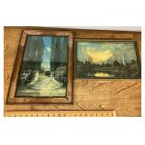 2 framed vintage art prints