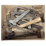Box of old hand tools