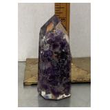 Amethyst stones set in resin tower
