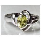 Sterling silver peridot ring