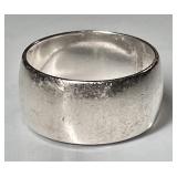 Wide sterling silver band