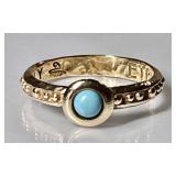 Gold over sterling silver turquoise ring