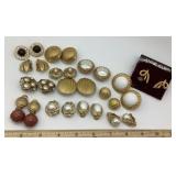 Gold tone clip on earrings