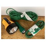 2 extension cords and 2 flashlights