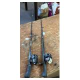 2 fishing rods and reels