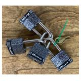 4 Master Locks with key