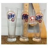 Box of 23 Miller Light football glasses