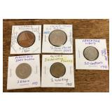 6 foreign coins