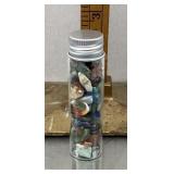 Gem jar with assorted natural stones