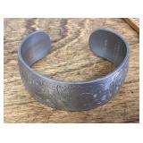 Kirk Steiff pewter cuff bracelet