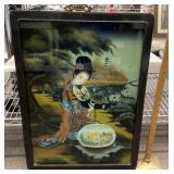 Okimono painting on glass